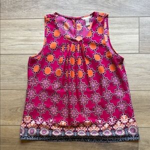 Banana Republic Vibrant Pink and Orange Sleeveless Tank